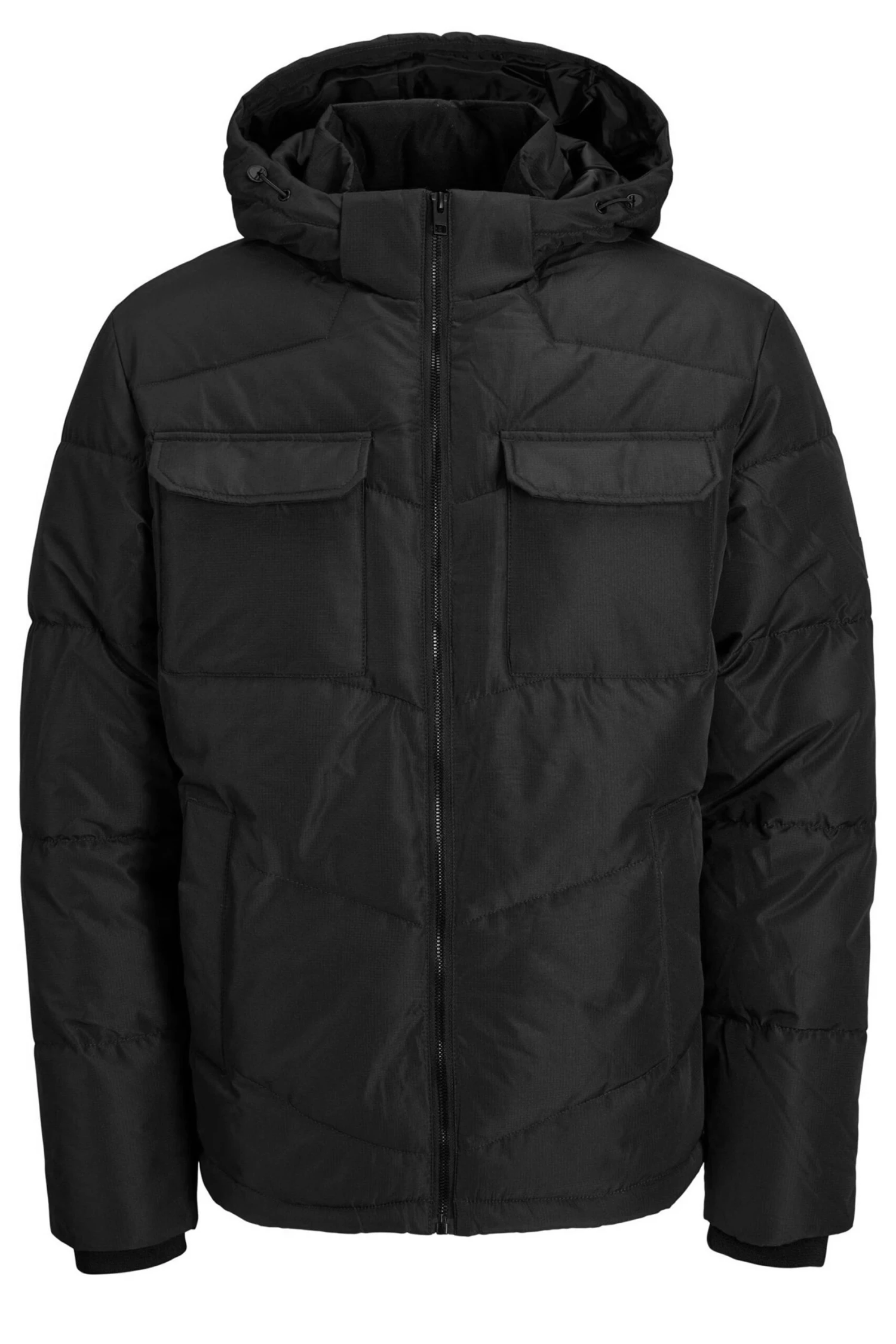JACK & JONES Big & Tall Black Pocket Puffer Jacket 2 JACK & JONES Big & Tall Black Pocket Puffer Jacket - Image 2
