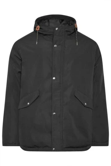 BadRhino Big & Tall Black Long Hooded Parka