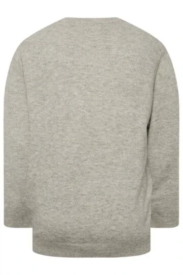 JACK & JONES Big & Tall Light Grey Crew Neck Jumper