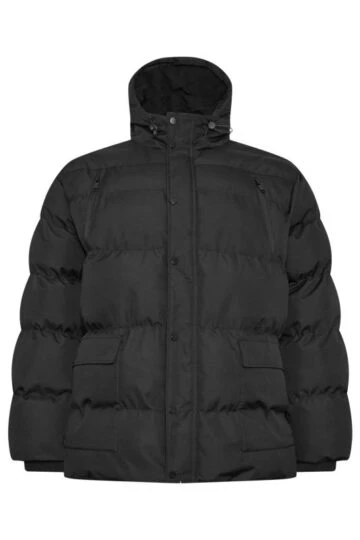 BadRhino Big & Tall Black Hooded Puffer Jacket