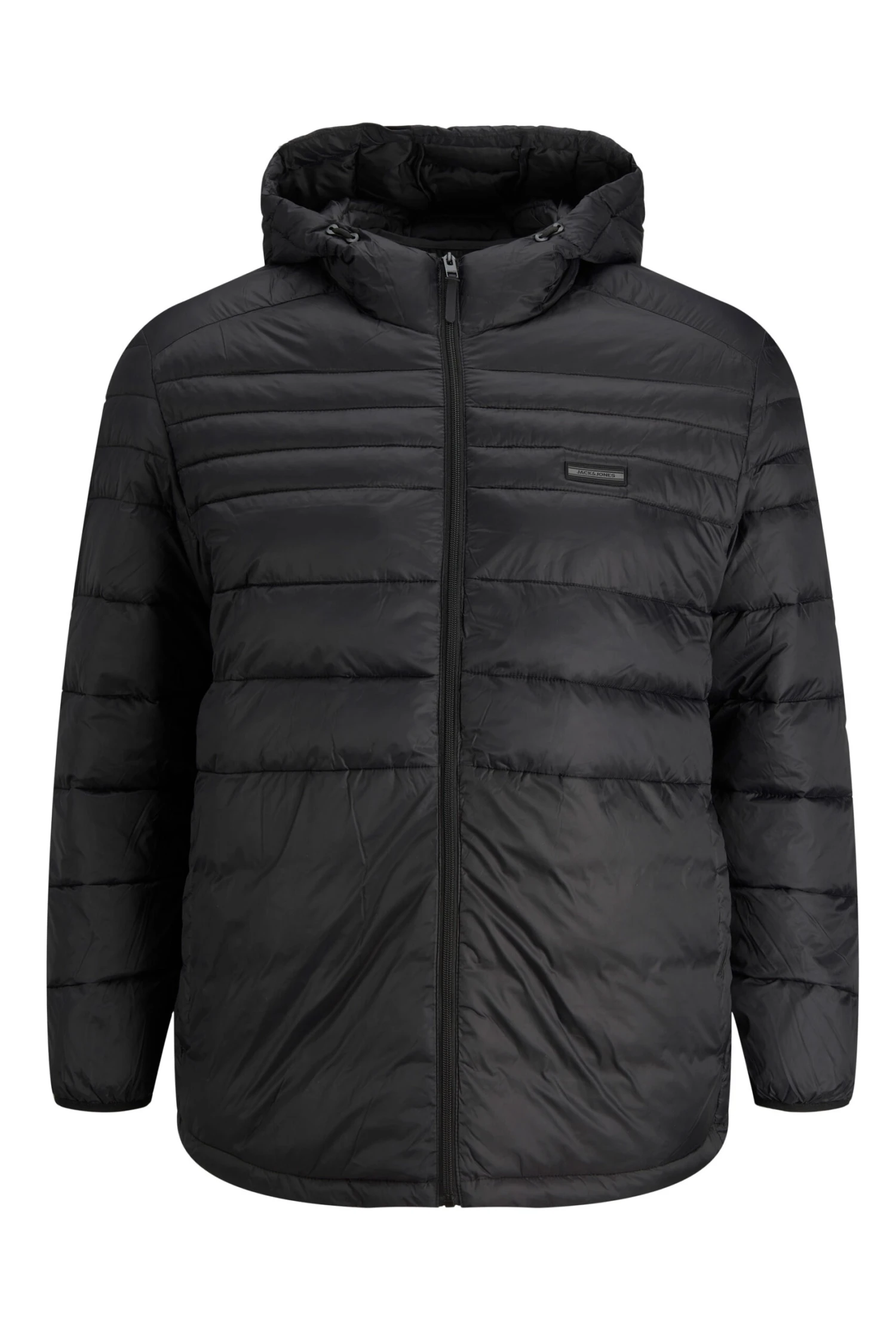 JACK & JONES Big & Tall Black Hooded Logo Puffer Coat 2 JACK & JONES Big & Tall Black Hooded Logo Puffer Coat - Image 2