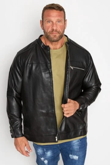 BadRhino Big & Tall Black Faux Leather Jacket