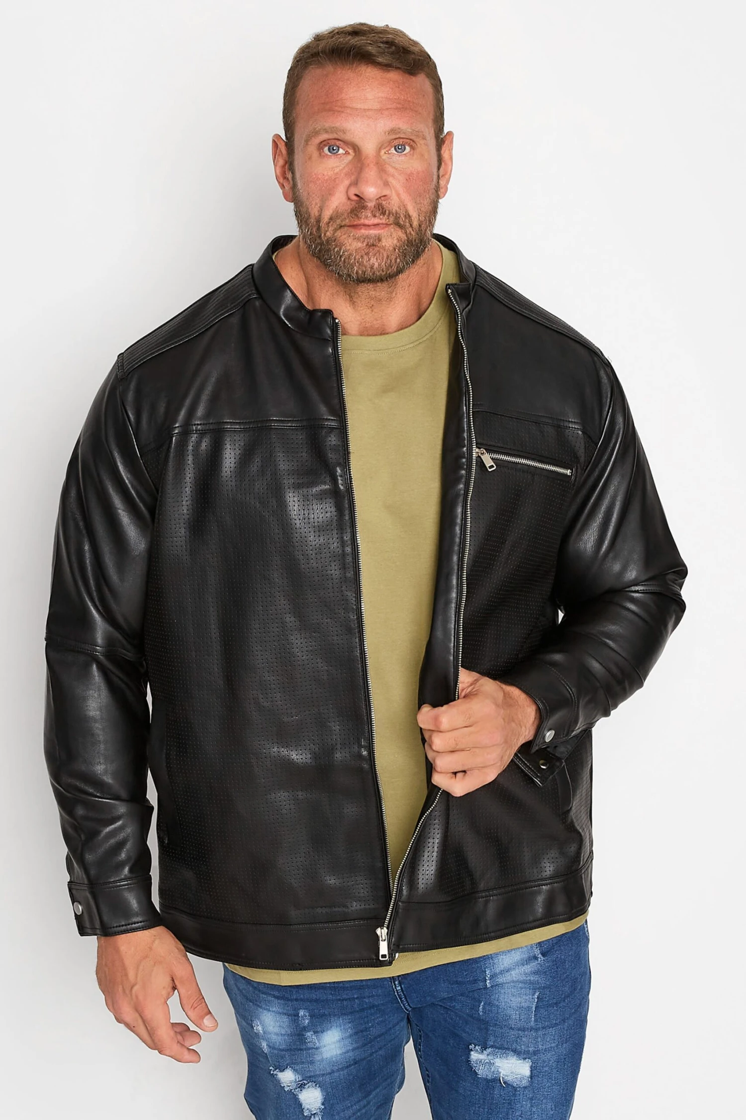 BadRhino Big & Tall Black Faux Leather Jacket 1 BadRhino Big & Tall Black Faux Leather Jacket