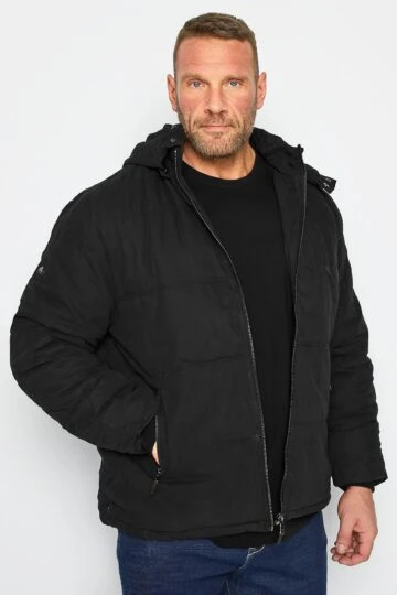 RAGING BULL Big & Tall Black Puffer Jacket