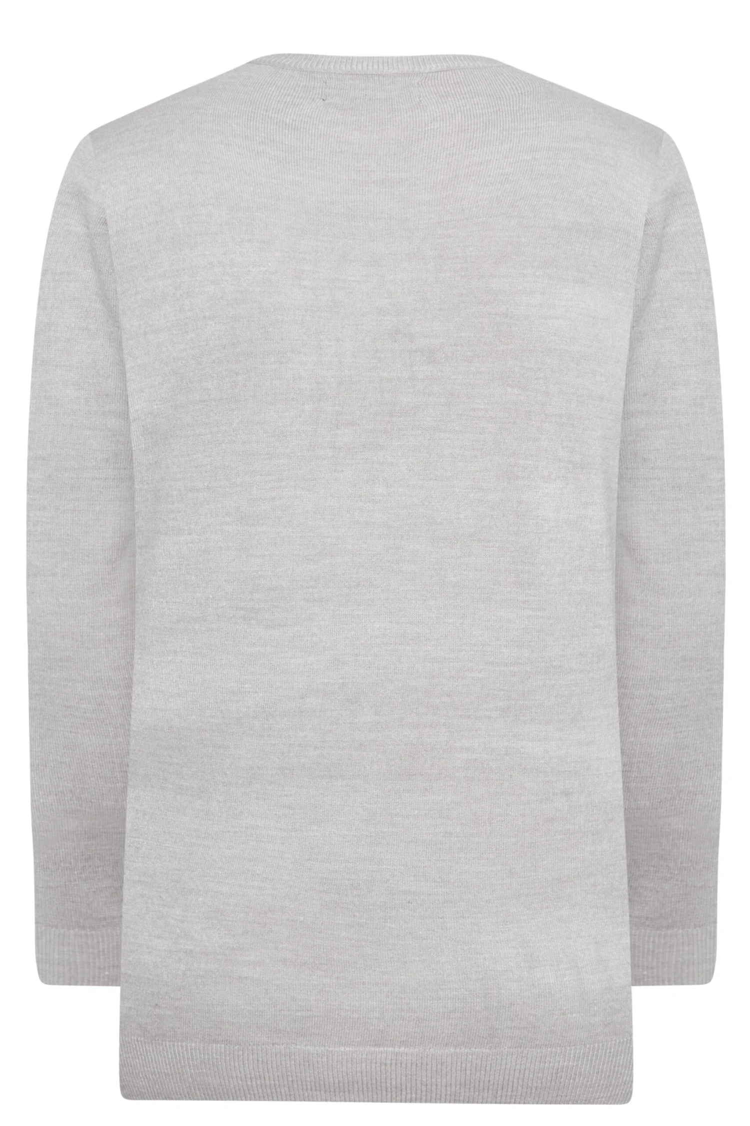 BadRhino Big & Tall Light Grey Knitted Jumper 3 BadRhino Big & Tall Light Grey Knitted Jumper - Image 3