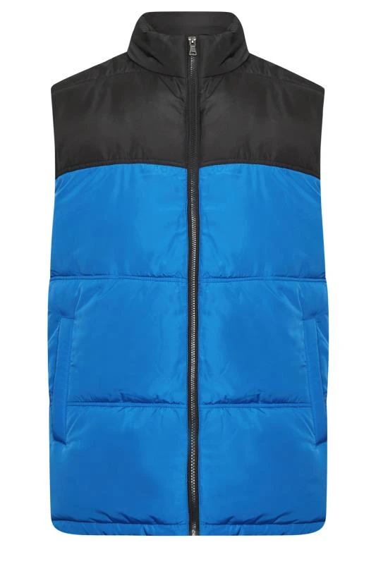 BadRhino Big & Tall Blue Colourblock Padded Gilet 2 BadRhino Big & Tall Blue Colourblock Padded Gilet - Image 2