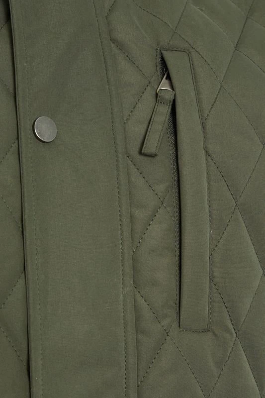 BadRhino Big & Tall Khaki Green Diamond Quilted Gilet 6 BadRhino Big & Tall Khaki Green Diamond Quilted Gilet - Image 6