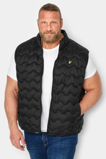 LYLE & SCOTT Big & Tall Black Quilted Gilet