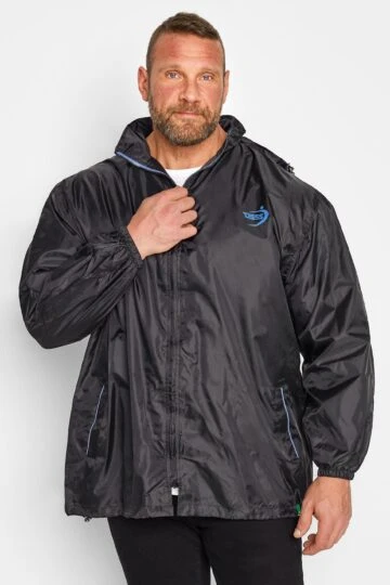 D555 Big & Tall Black Pack Away Waterproof Jacket