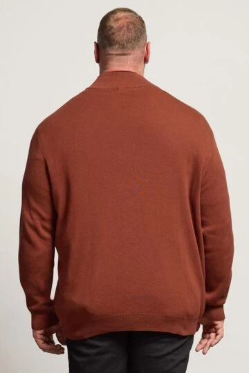 BadRhino Big & Tall Burnt Red Milano Quarter Zip Jumper