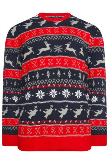 KAM Red Reindeer Christmas Jumper
