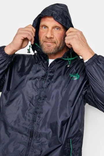 D555 Big & Tall Navy Blue Packaway Rain Jacket