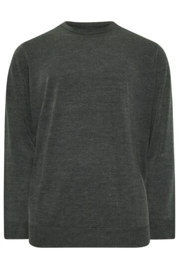BadRhino Big & Tall Grey Crew Neck Jumper