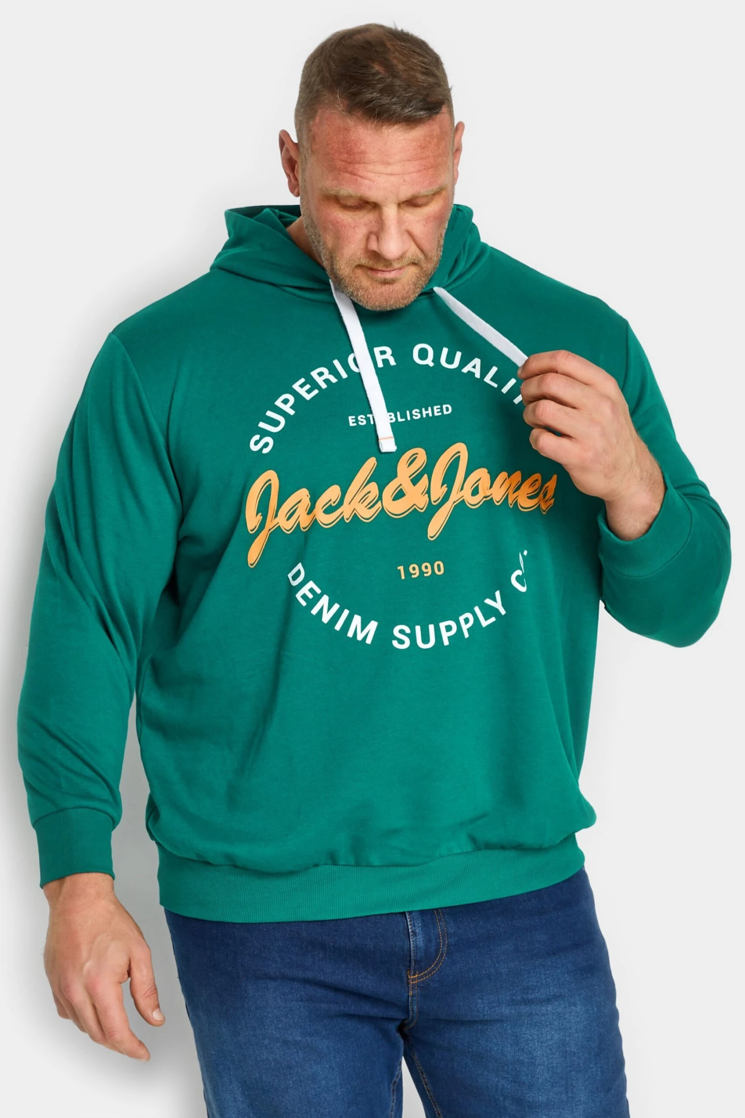 Essential Men’s Outerwear – How to Stay Stylish in Every Season 6 JACK & JONES Big & Tall Green Logo Print Hoodie
