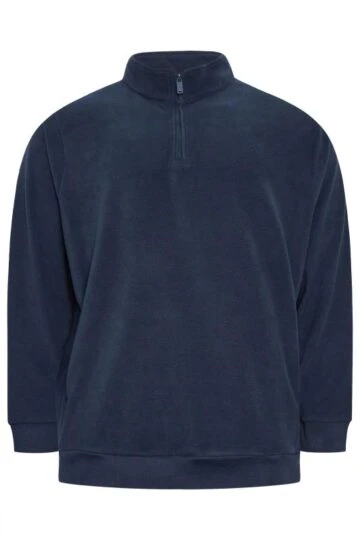 STUDIO A Big & Tall Navy Blue Quarter Zip Fleece