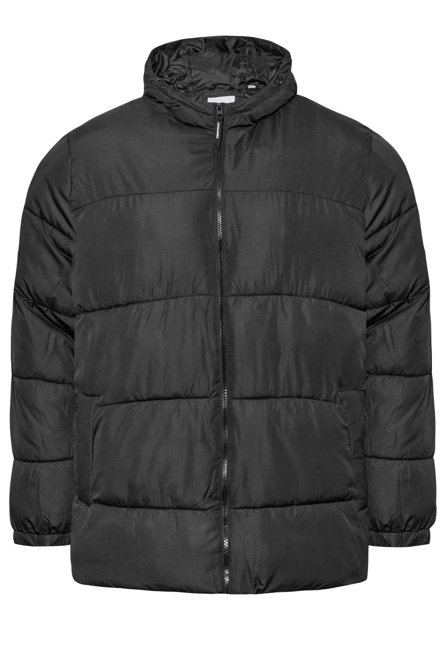 JACK & JONES Big & Tall Black Hooded Puffer Coat 3 JACK & JONES Big & Tall Black Hooded Puffer Coat - Image 3