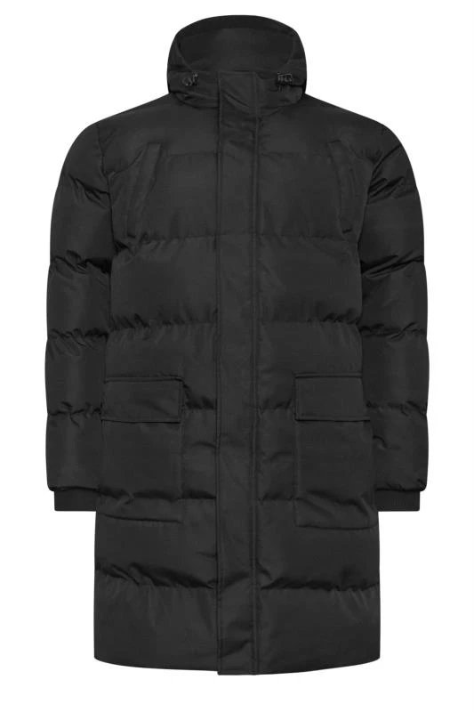 BadRhino Big & Tall Black Longline Puffer Jacket 2 BadRhino Big & Tall Black Longline Puffer Jacket - Image 2