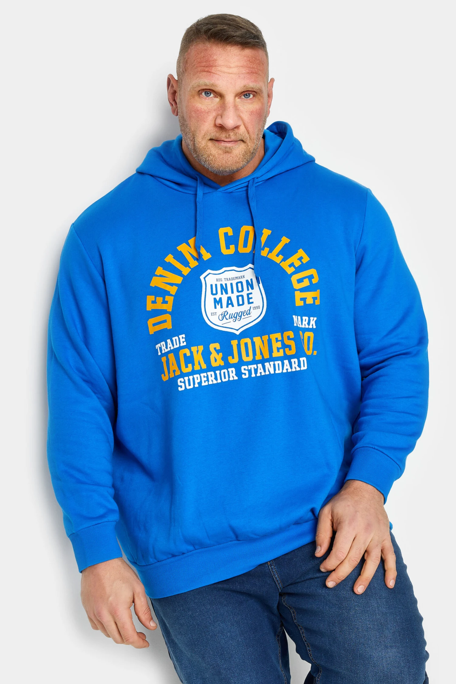 Men’s Everyday Style – Building a Wardrobe That Works for Every Occasion 5 JACK & JONES Big & Tall Blue Printed Hoodie