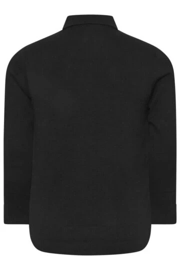 BadRhino Big & Tall Black Milano Knit Quarter Zip Jumper
