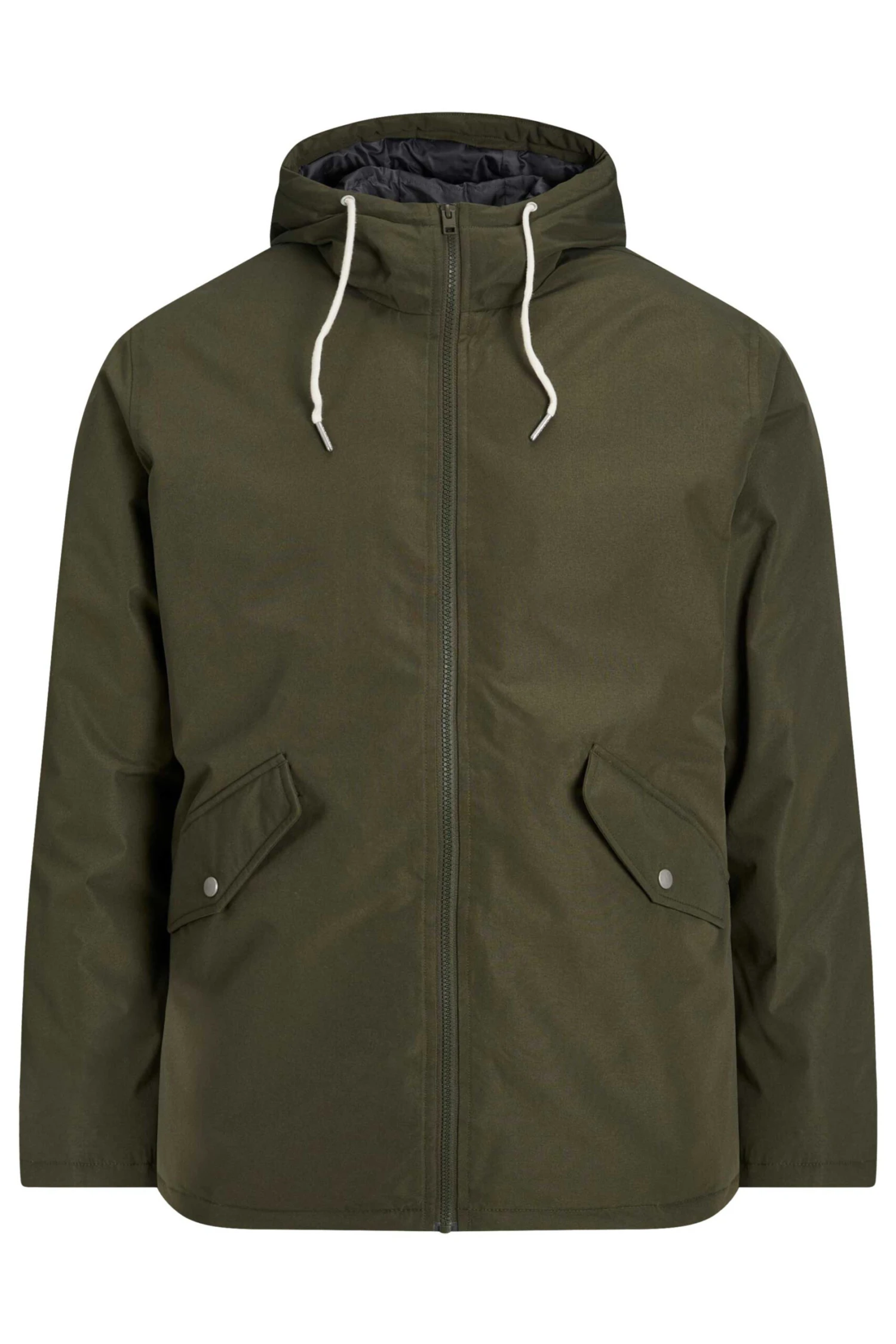JACK & JONES Big & Tall Khaki Green Hooded Parka Jacket 1 JACK & JONES Big & Tall Khaki Green Hooded Parka Jacket