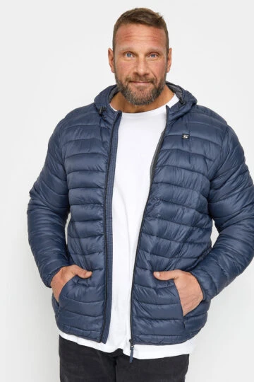 BLEND Big & Tall Navy Blue Hooded Jacket