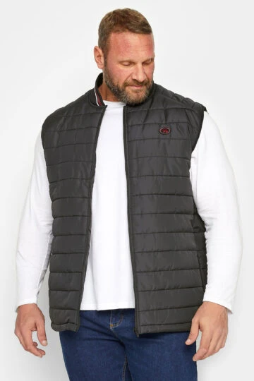 D555 Big & Tall Black Padded Puffer Gilet