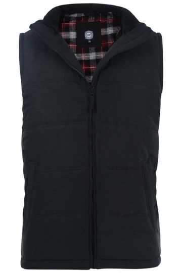 KAM Big & Tall Black Quilted Padded Gilet