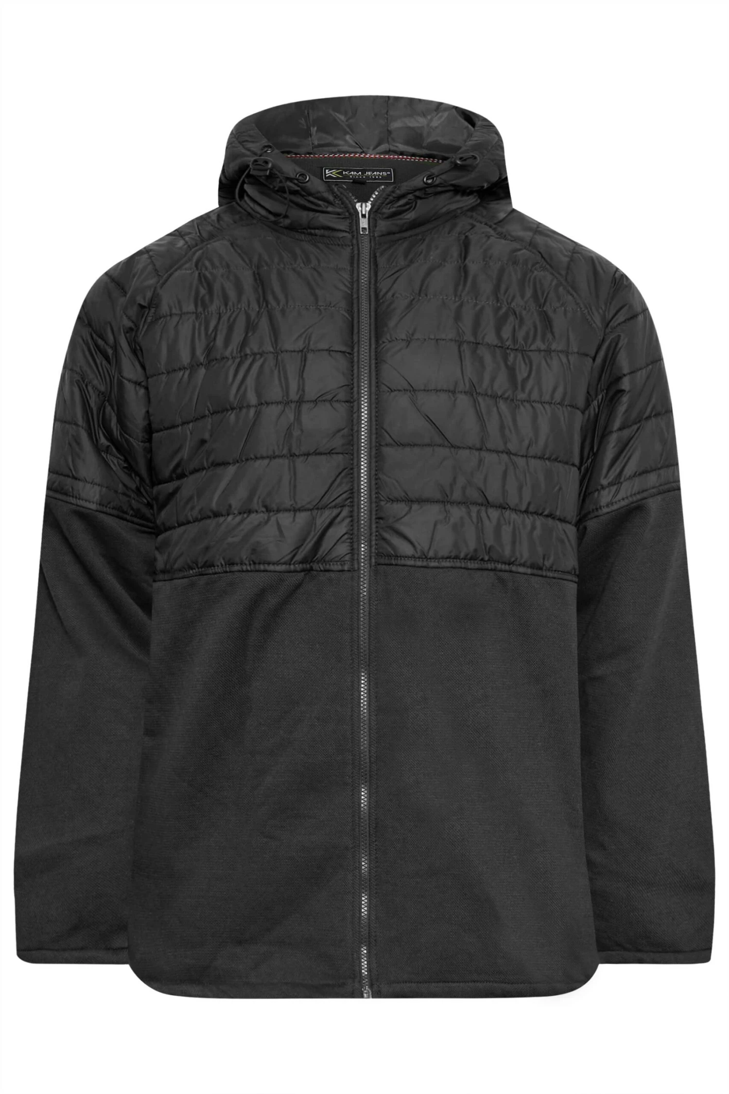 KAM Big & Tall Black Pique Hoodie 2 KAM Big & Tall Black Pique Hoodie - Image 2