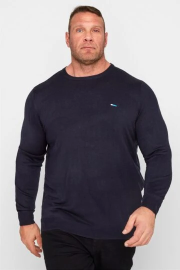 BadRhino Big & Tall Navy Blue Knitted Jumper