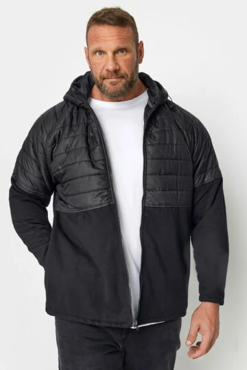 KAM Big & Tall Black Pique Hoodie