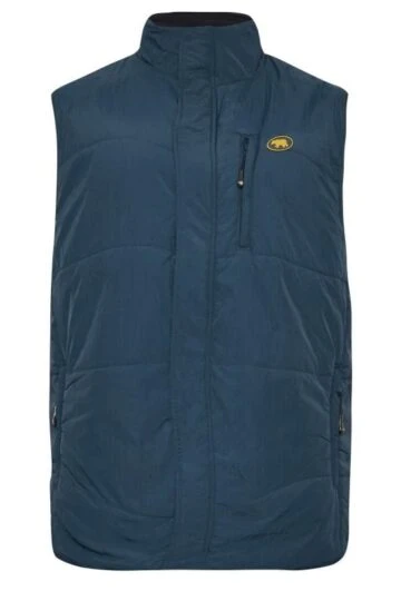 D555 Big & Tall Navy Zip Through Padded Gilet