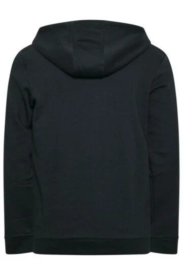 BLEND Big & Tall Black Zip Through Hooded Sweatshirt