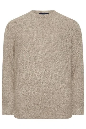 BadRhino Big & Tall Mustard Yellow Crew Neck Knitted Jumper