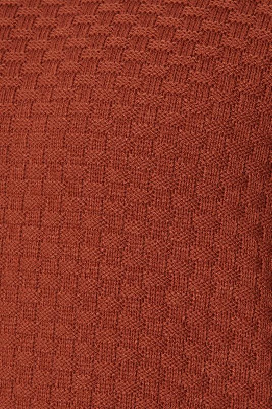 BadRhino Big & Tall Burnt Red Textured Crew Neck Knitted Jumper 4 BadRhino Big & Tall Burnt Red Textured Crew Neck Knitted Jumper - Image 4