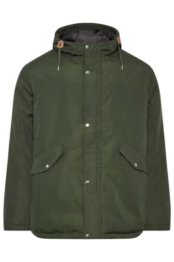 BadRhino Big & Tall Khaki Green Long Hooded Parka