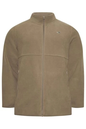BadRhino Big & Tall Light Brown Essential Zip Through Fleece