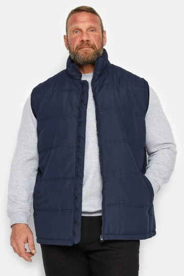 KAM Big & Tall Navy Blue Quilted Gilet