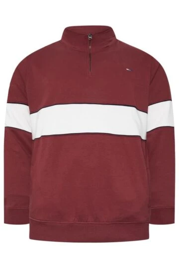 BadRhino Big & Tall Burgundy Red Quarter Zip Sweatshirt