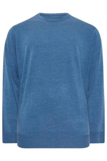 BadRhino Big & Tall Blue Crew Neck Jumper