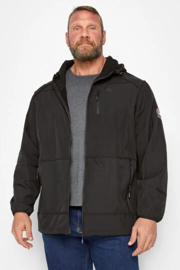 D555 Big & Tall Black Soft Shell Jacket