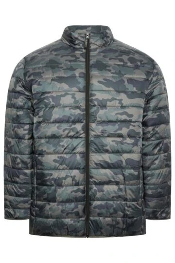 D555 Big & Tall Green Camo Puffer Jacket