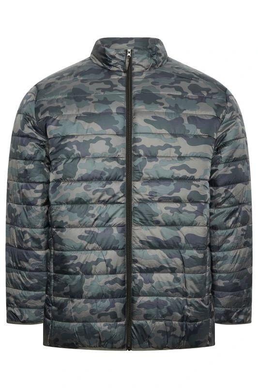 D555 Big & Tall Green Camo Puffer Jacket 1 D555 Big & Tall Green Camo Puffer Jacket