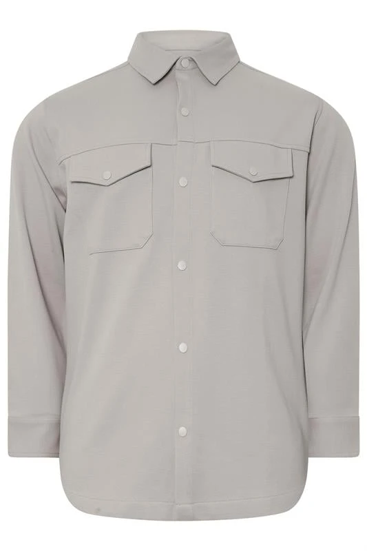 BadRhino Big & Tall Natural Brown Textured Jersey Shacket 4 BadRhino Big & Tall Natural Brown Textured Jersey Shacket - Image 4