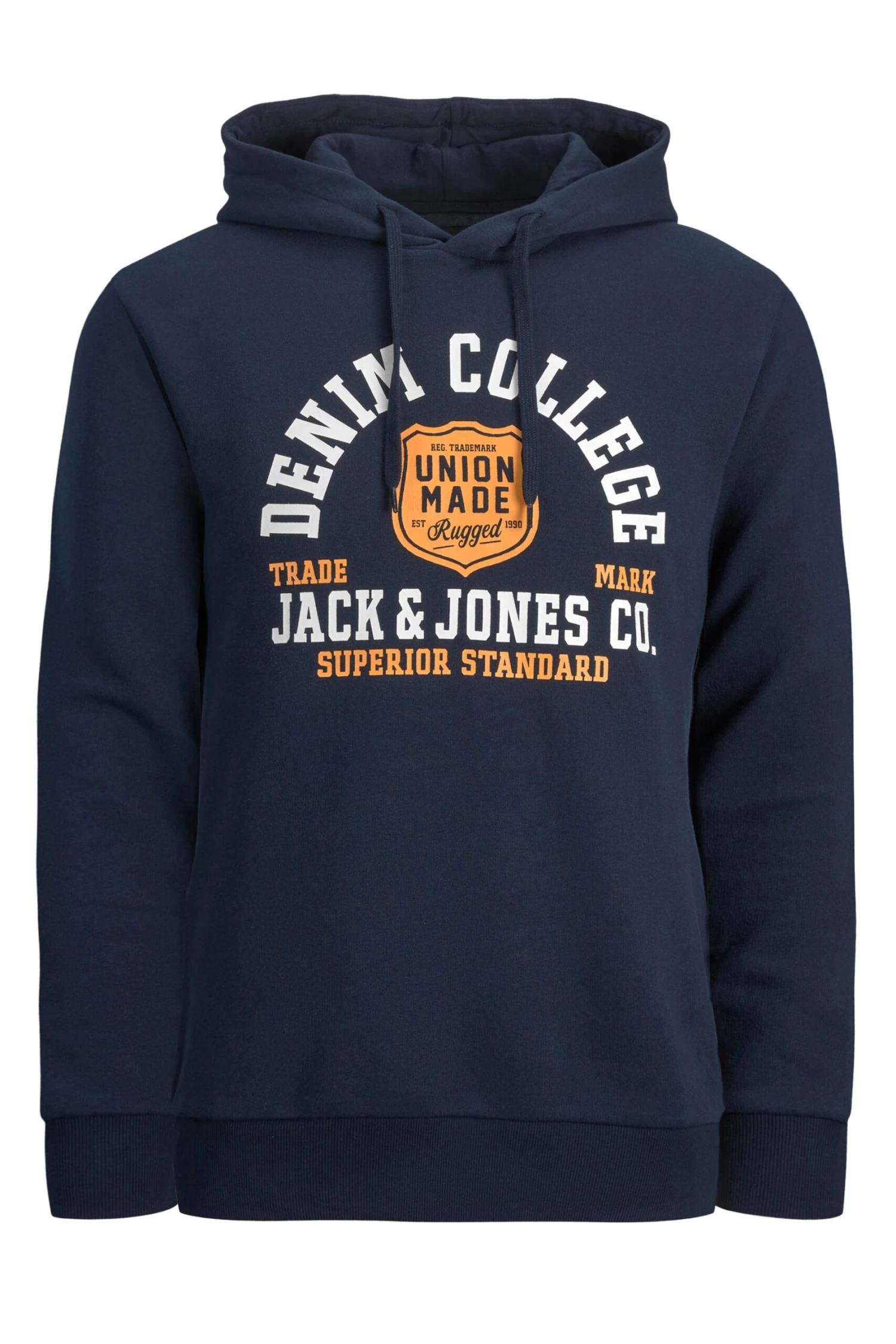 JACK & JONES Big & Tall Navy Blue Printed Hoodie 2 JACK & JONES Big & Tall Navy Blue Printed Hoodie - Image 2